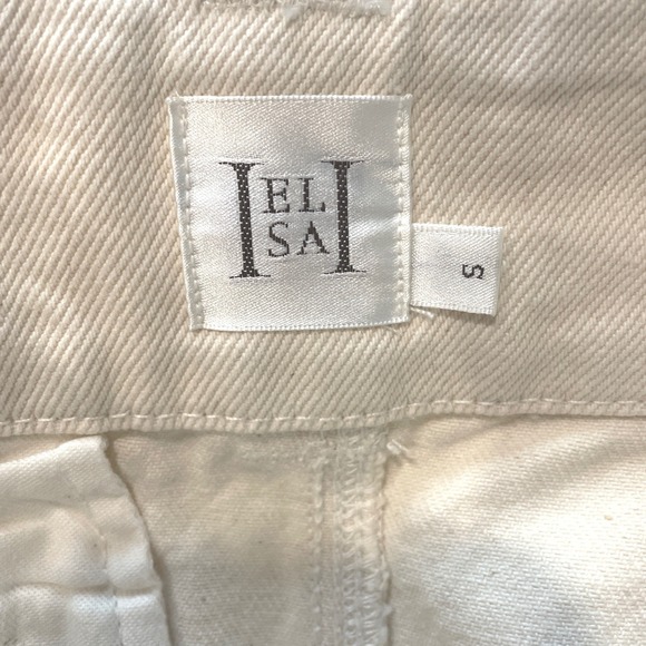 NEW HELSA Maxi Denim Skirt Ecru Utility Button Front Slit Size S - Picture 8 of 10